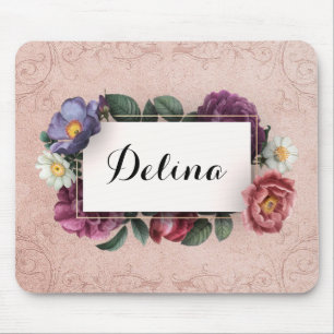 Tapis De Souris Mousepad à cadre rose vintage