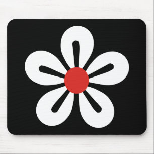 Tapis De Souris Mousepad à fleurs blanches