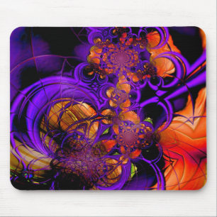 Tapis De Souris Mousepad Abstrait Métal violet orange Crochet 2