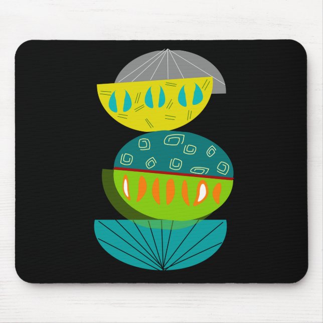 Tapis De Souris Mousepad Abstrait moderne du milieu du siècle (Devant)