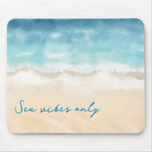 Mousepad Aquarela abstrata mar oceano praia