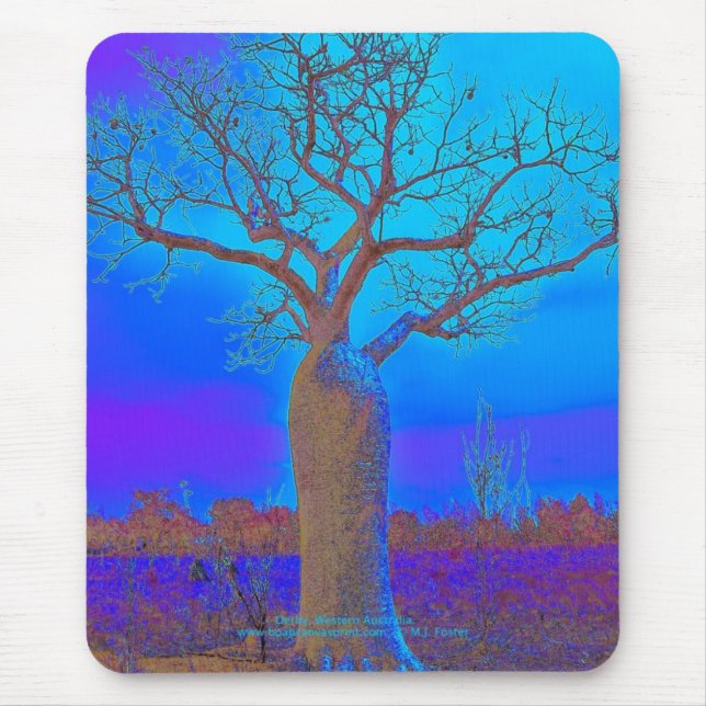 Tapis De Souris Mousepad - arbre bleu élégant de Boab (Devant)