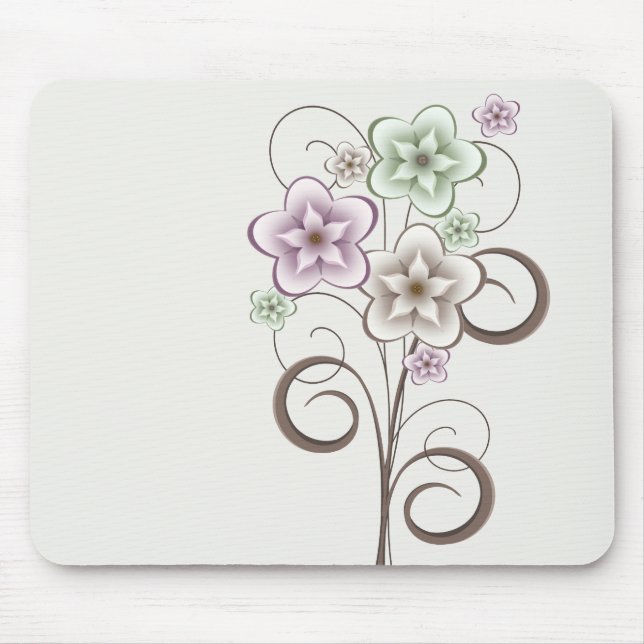Tapis De Souris Mousepad aux fleurs et boucles (Devant)