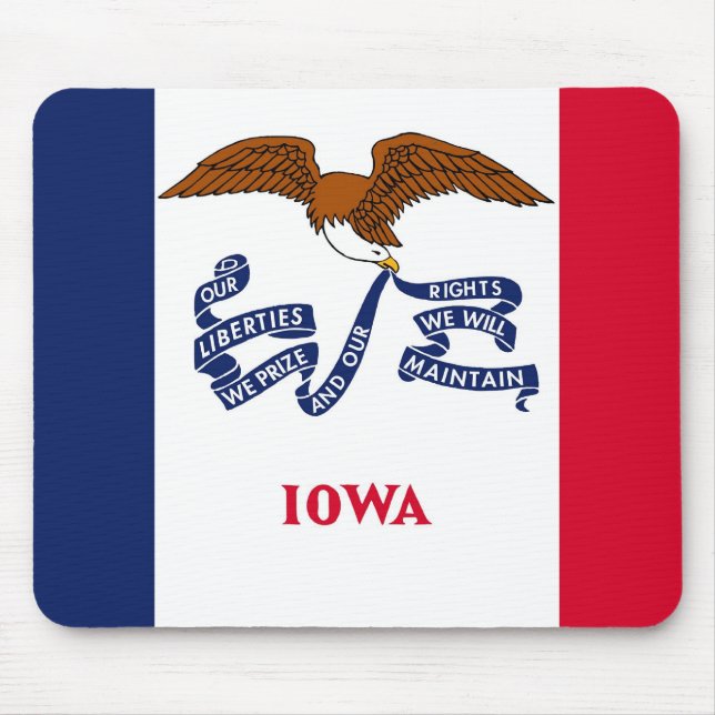 Tapis De Souris Mousepad avec Drapeau de l'Etat de l'Iowa - USA (Devant)