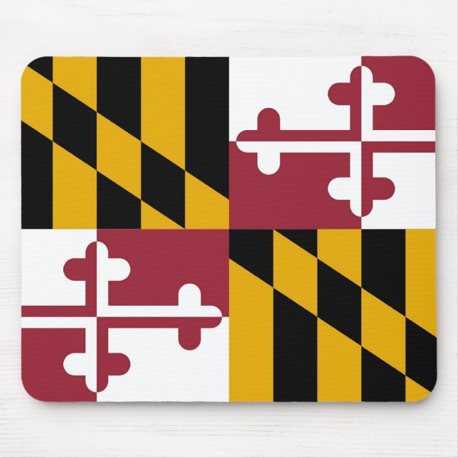 Tapis De Souris Mousepad avec drapeau de l'état du Maryland - USA (Devant)