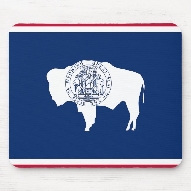 Tapis De Souris Mousepad avec Drapeau de l'Etat du Wyoming - USA (Devant)