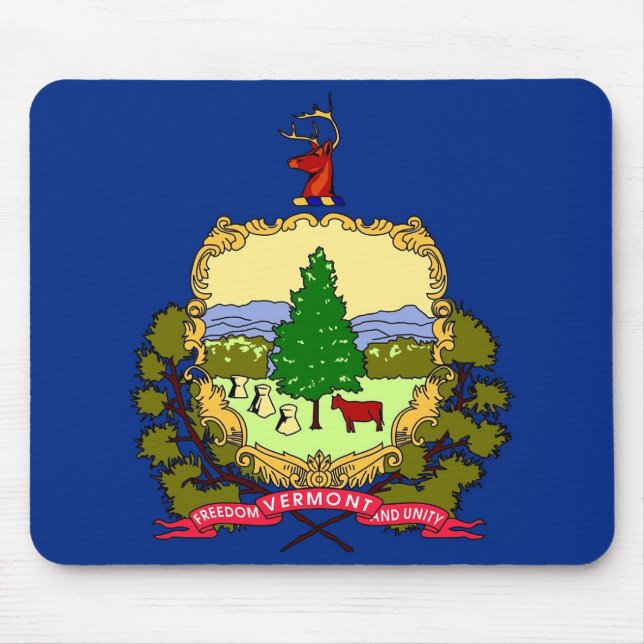 Tapis De Souris Mousepad avec drapeau du Vermont State - USA (Devant)