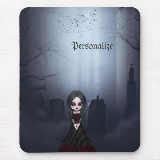 Tapis De Souris Mousepad avec la fille déplaisante de Goth dans le