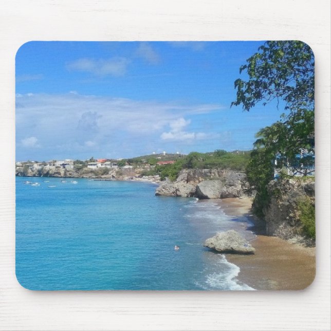Tapis De Souris Mousepad avec la vue Westpoint Curaçao de plage (Devant)