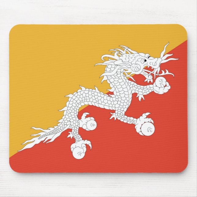 Tapis De Souris Mousepad avec le drapeau du Bhoutan (Devant)