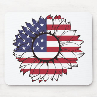 Tapis De Souris Mousepad avec le tournesol de drapeau des