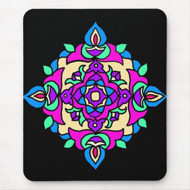 Tapis De Souris Mousepad avec Motif Rangoli (Devant)