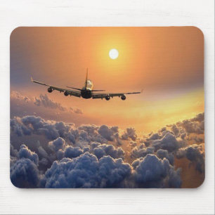 Tapis De Souris MousePad - Aviation avec pôr-do-sol