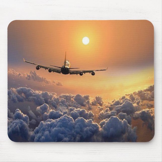 Tapis De Souris MousePad - Aviation avec pôr-do-sol (Devant)