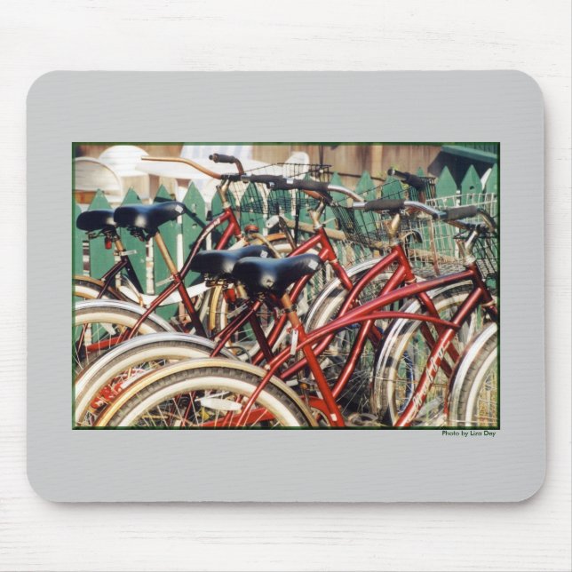 Tapis De Souris Mousepad "Bicyclettes rouges" (Devant)