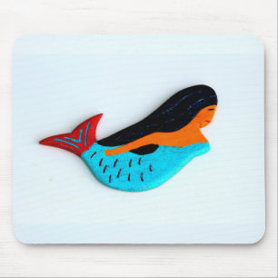 Tapis De Souris mousepad bleu de natation de sirène