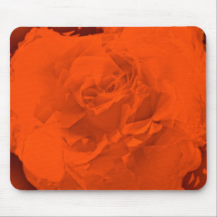 Tapis De Souris Mousepad Bloomed Rose Orange Chaud
