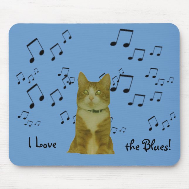 Tapis De Souris Mousepad - Blues Cat (Devant)