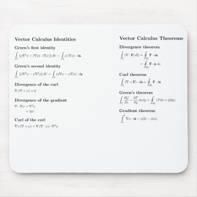 Tapis De Souris Mousepad : calcul de vecteur (Devant)