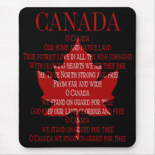 Tapis De Souris Mousepad Canada Anthem Mousepad Canada Maple Leaf