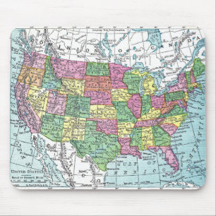 Tapis De Souris Mousepad :  Carte des Etats-Unis, 1921