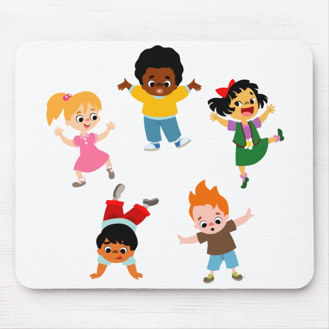 Tapis De Souris Mousepad Cartoon Cinq Enfants (Devant)