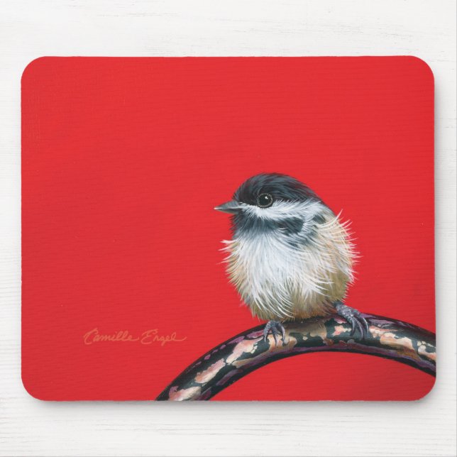 Tapis De Souris Mousepad "Chickadee" par Camille Engel (Devant)