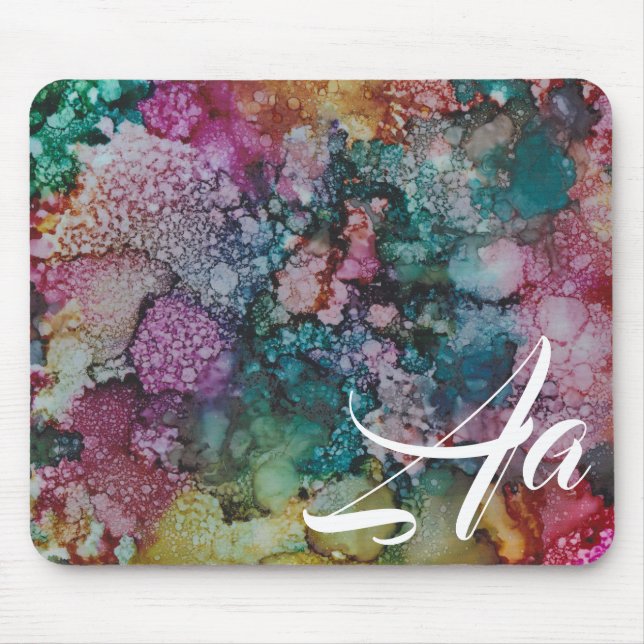 Tapis De Souris Mousepad "Colorburst Inkblot Peinture" (Devant)