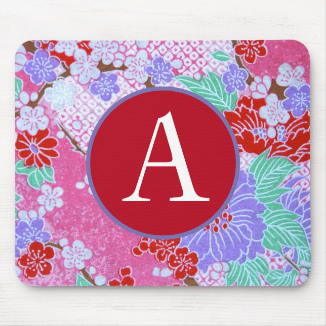 TAPIS DE SOURIS MOUSEPAD CUSTOM D'ORIGINE JAPANESE FLORAL PATTERNS (Devant)