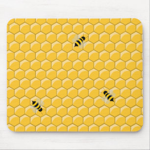 Tapis De Souris Mousepad d'abeilles et de nid d'abeilles