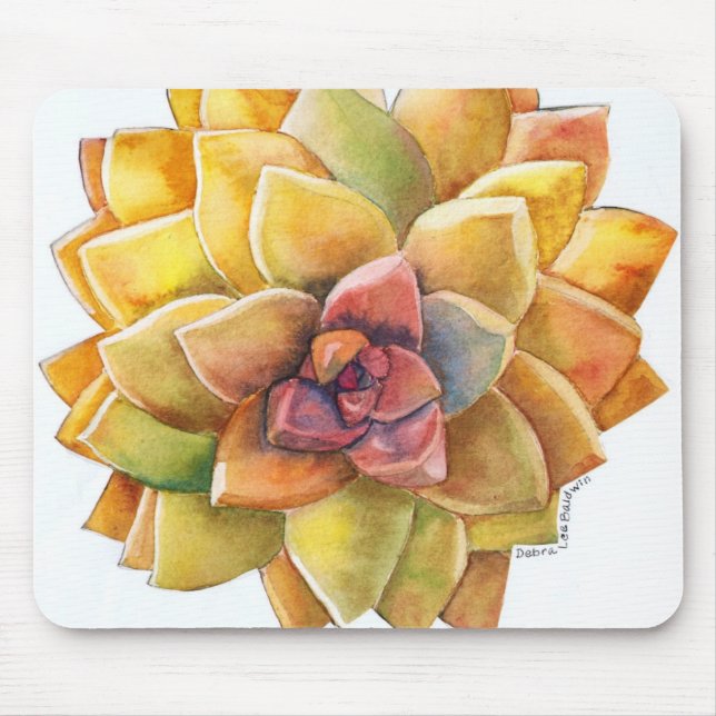 Tapis De Souris Mousepad d'aquarelle de Graptopetalum (Devant)