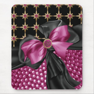 Tapis De Souris mousepad de faux fleurie, orné de bijoux et de