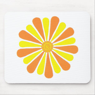 Tapis De Souris Mousepad de fleur de soleil orange et jaune