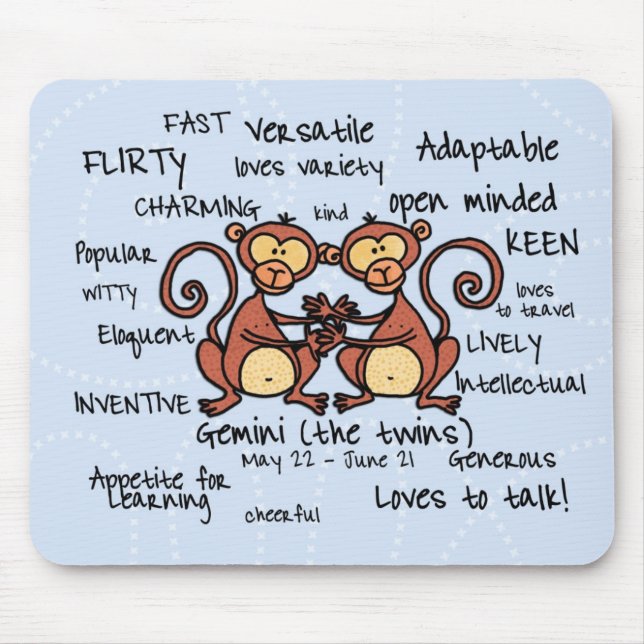 Tapis De Souris mousepad de Gémeaux (Devant)