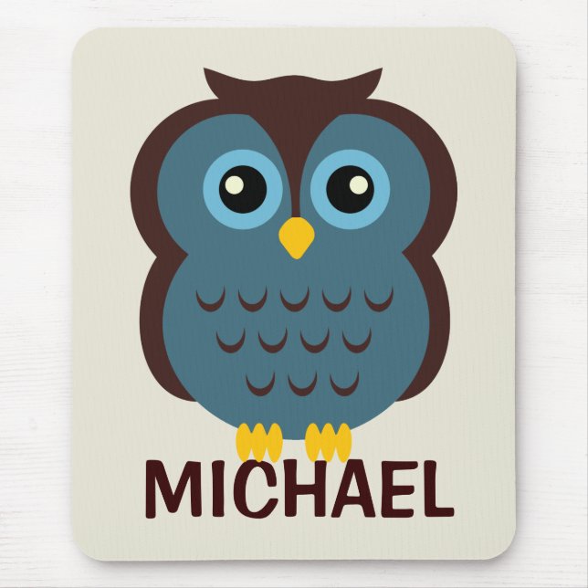Tapis De Souris Mousepad de hibou personnalisé pour les enfants (Devant)