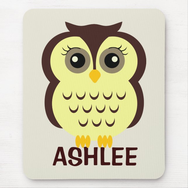 Tapis De Souris Mousepad de hibou personnalisé pour les enfants (Devant)