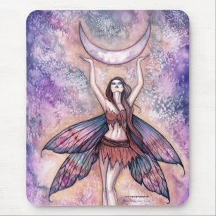 Tapis De Souris Mousepad de la lune souriante par Molly Harrison