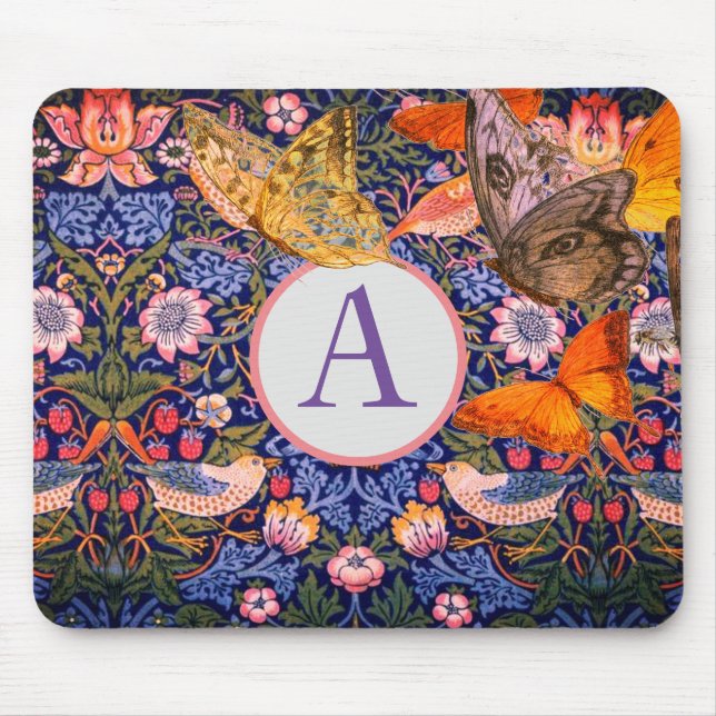 TAPIS DE SOURIS MOUSEPAD DE MORRIS ET BUTTERFLIS INITIAUX PERSONNA (Devant)