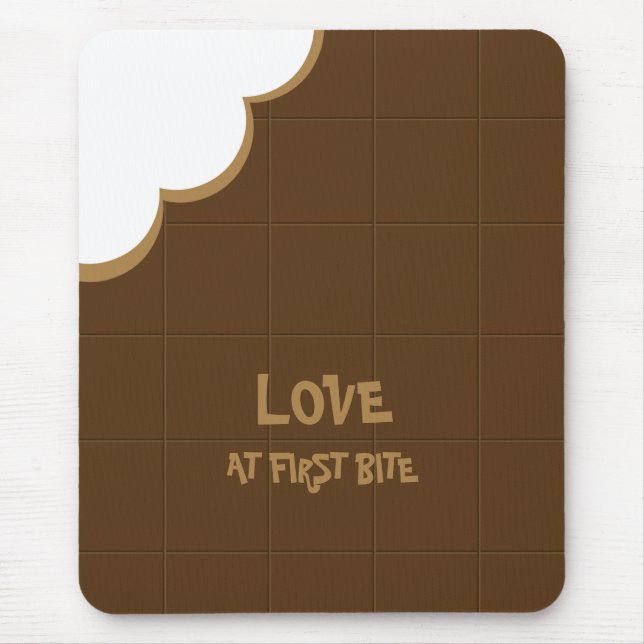 Tapis De Souris Mousepad de morsure d'amour de chocolat (Devant)