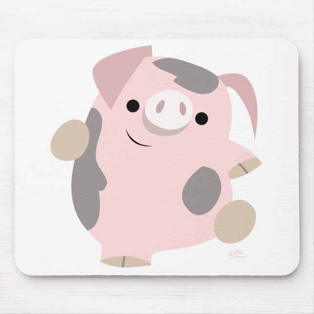 Tapis De Souris Mousepad de porc de bande dessinée de danse (Devant)