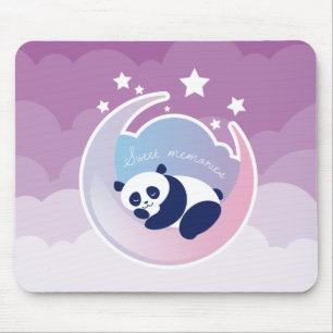 Tapis De Souris Mousepad de pourpre de panda de sommeil