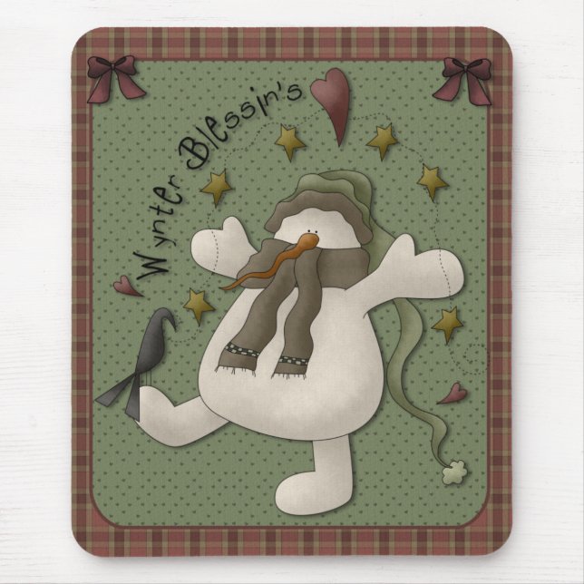 Tapis De Souris Mousepad de Snowman de Wynter Blessin (Devant)