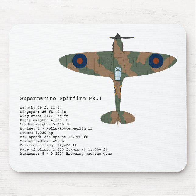 Tapis De Souris Mousepad de Spitfire (Devant)