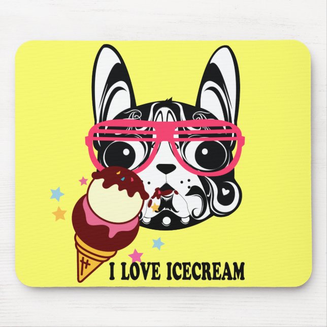 Tapis De Souris mousepad de sunglass de glace de chien de (Devant)