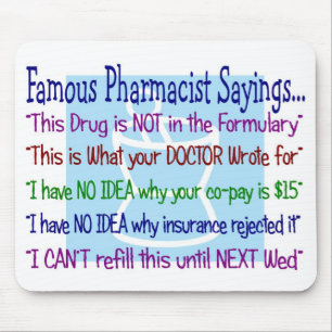 Tapis De Souris mousepad d'énonciations de pharmacien