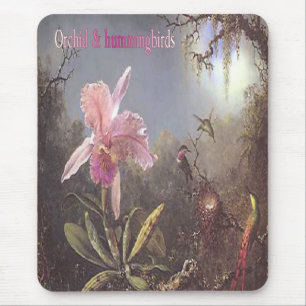 Tapis De Souris mousepad d'Orchidée-n-colibris