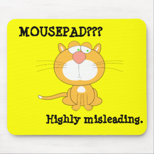 Tapis De Souris Mousepad drôle avec chat triste