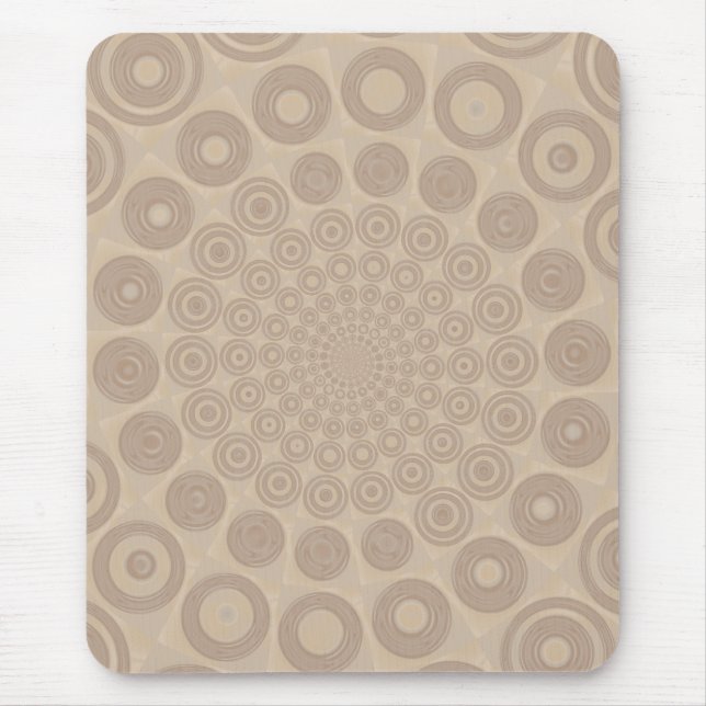 Tapis De Souris Mousepad en spirale beige doux (Devant)