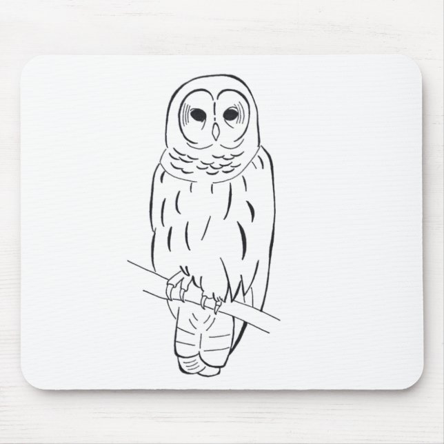 Tapis De Souris Mousepad étant perché de hibou (Devant)