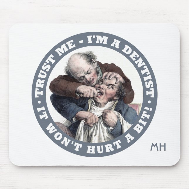 Tapis De Souris Mousepad fait sur commande de monogramme d'humour (Devant)